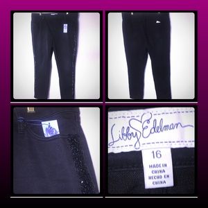 Libby Edelman Black Sequin Denim